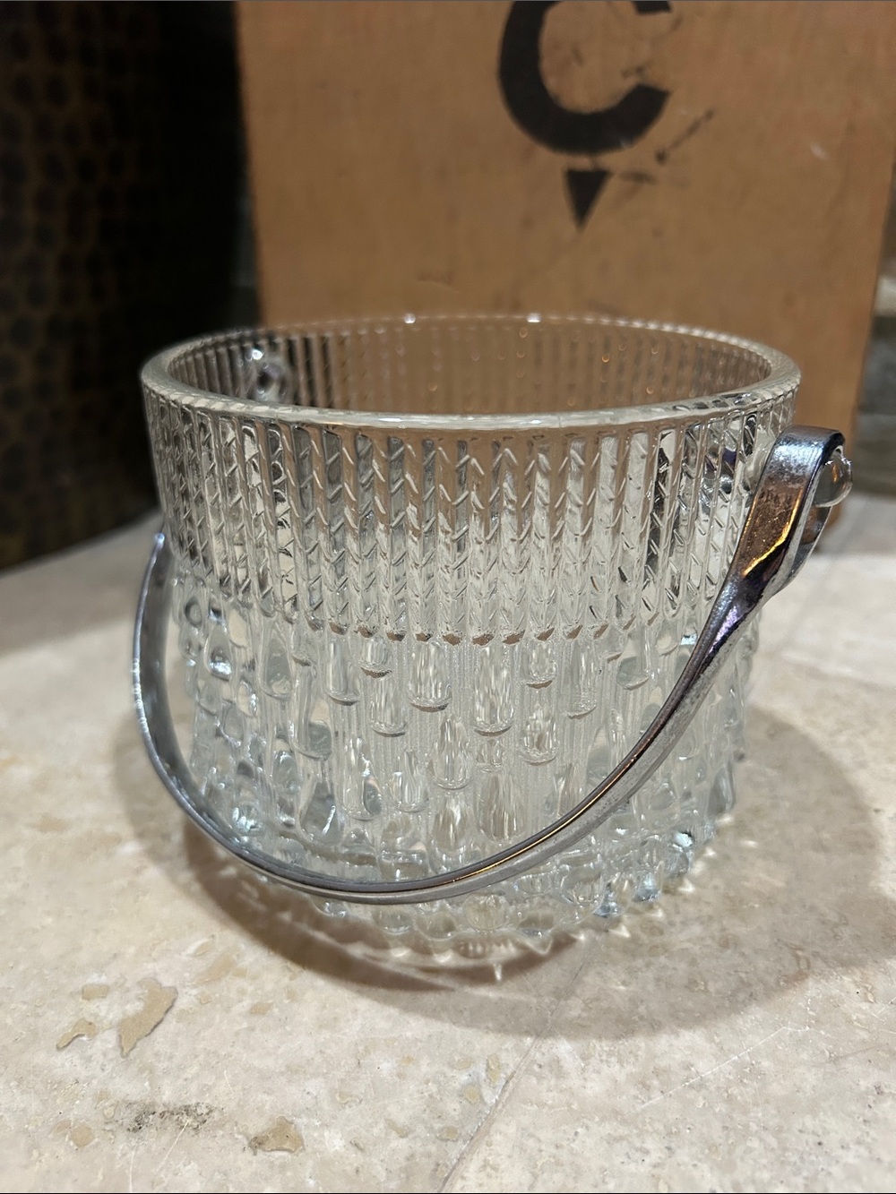 TELEFLORA Vintage Glass Ice Bucket French France
